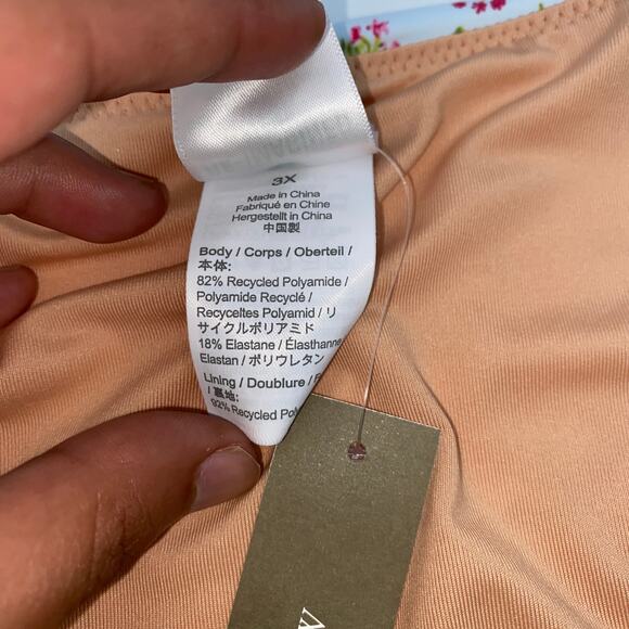 New J. Crew Floral Curved Waist Cheeky Bikini Swim Bathing Suit Bottom Size 3X - Picture 5 of 8